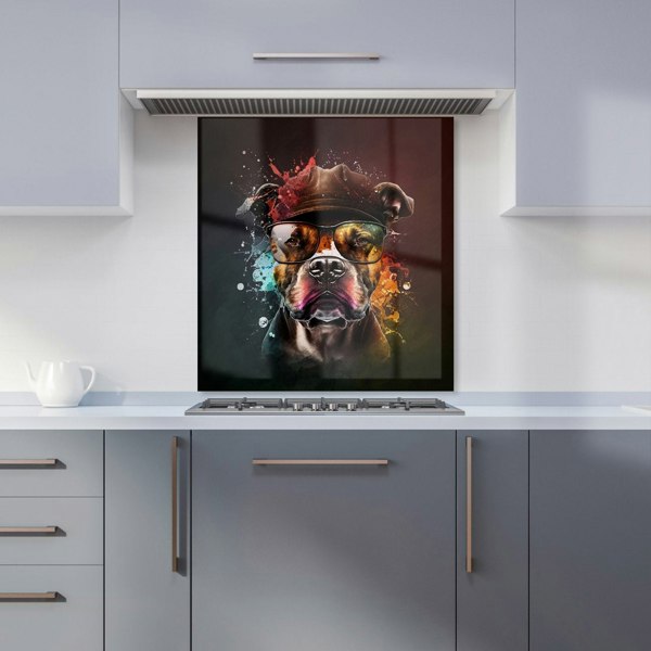 Warren Reed - Designer Staffy Bull Terrier Dog Splashart Kitchen Splashback