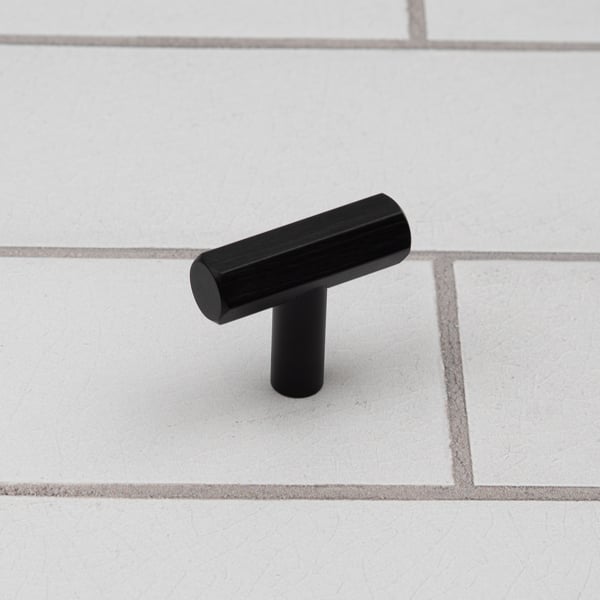 Handle & Home Matt Black Hexagon T-Bar Cabinet Handle & Knob
