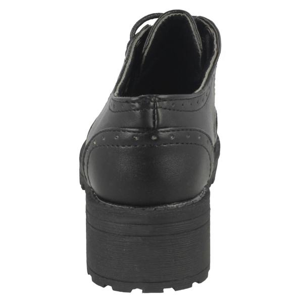 Spot On Girls Spot On Mid Chunky Heel Brogue School Shoes H3071