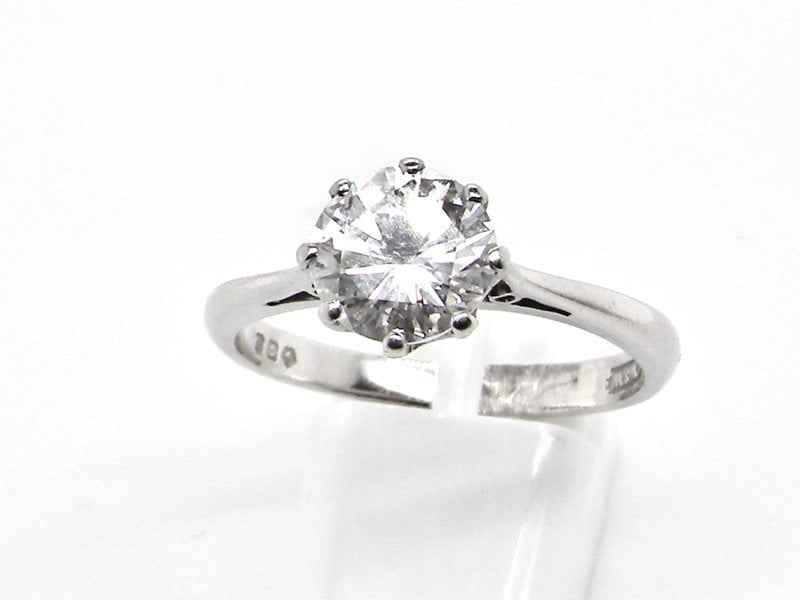 Vintage Tom Solitaire 1.2ct Diamond White Gold Engagement Ring