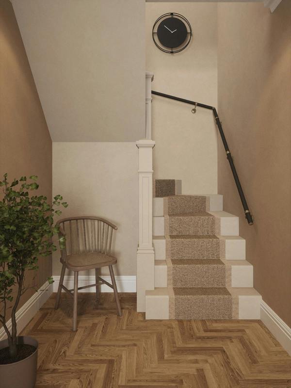 Handrails Direct Burcot Espresso Leather Double Winder Handrail