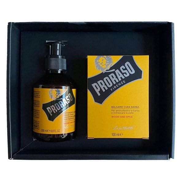 Proraso Wood & Spice Beard Care Kit with Beard Shampoo & Beard Balm
