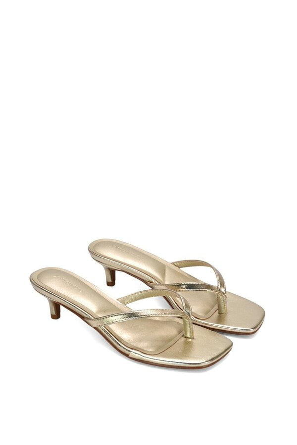 XY LONDON Slip On Flip Flop Kitten Heel Mule Heeled Sandals