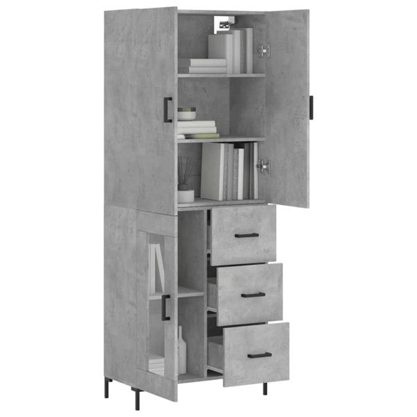 Berkfield Highboard Concrete Grey 69.5x34x180 cm Engineered Wood