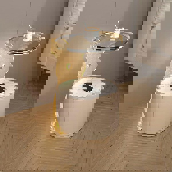 Rit Concept Hutton Round Bedside Table With Storage & Light Strip