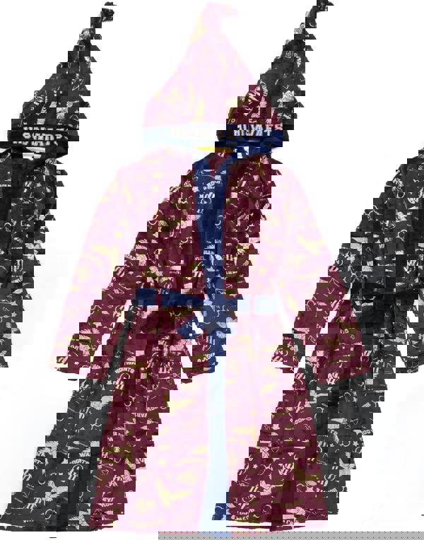 Harry Potter Girls Red Hedwig All-Over Print Bathrobe