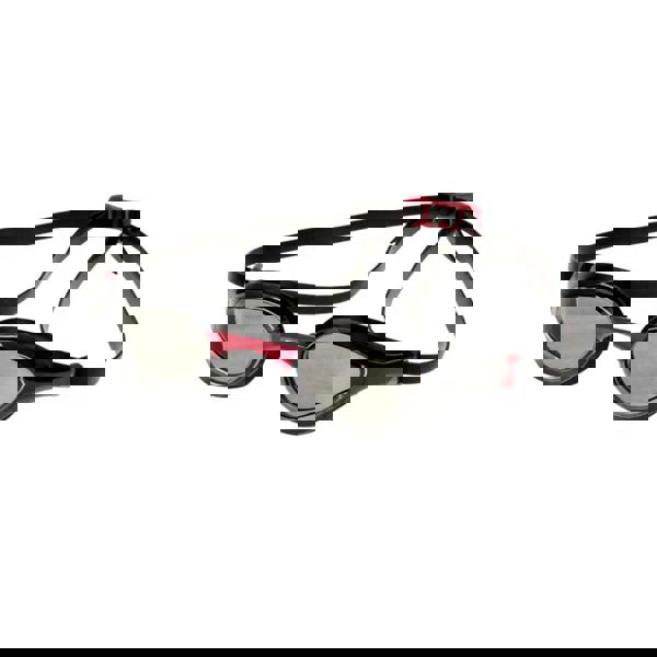 Black and red Aquafeel Leader swim goggles with clear lenses for comfort