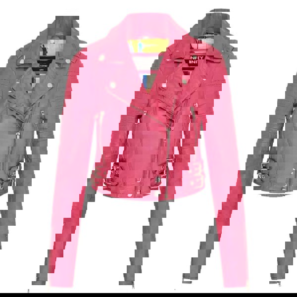 Infinity Leather Women's Real Leather Short Cropped Length Biker Jacket