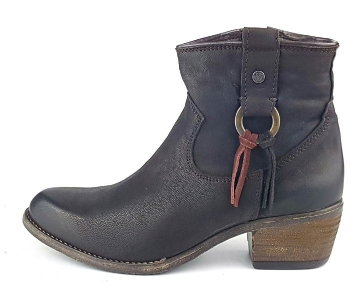 Wrangler Carson Ring Leather Ladies Chelsea Ankle Zip Boots