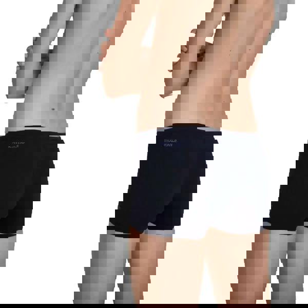 Navy Speedo Boys Endurance Plus Aquashort with black boxer briefs