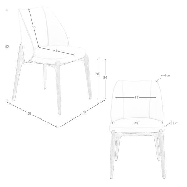 Angel Cerdá Cream leatherette chair 4207