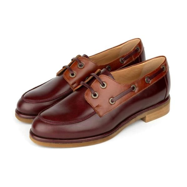 Embassy London Boatie - Brown Mix - Women's leather boat shoe