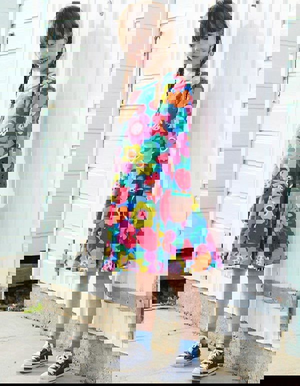 Organic Fruit Flower Print Skater Dress - Toby Tiger UK Retail