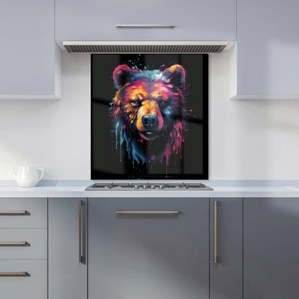 Warren Reed - Designer Splashart Bear Face Kitchen Splashback