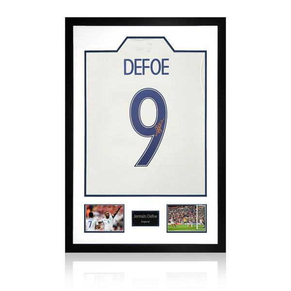 Jermain Defoe Signed England Shirt Premium Frame
