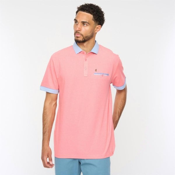 Gabicci G52X09 Mens Short Sleeve Oxford Jersey Polo Shirt Gabicci Classic - CORAL