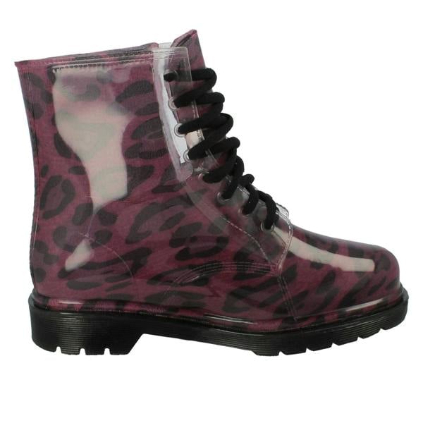 Spot On Ladies Spot On Chunky Heel Transparent Boots