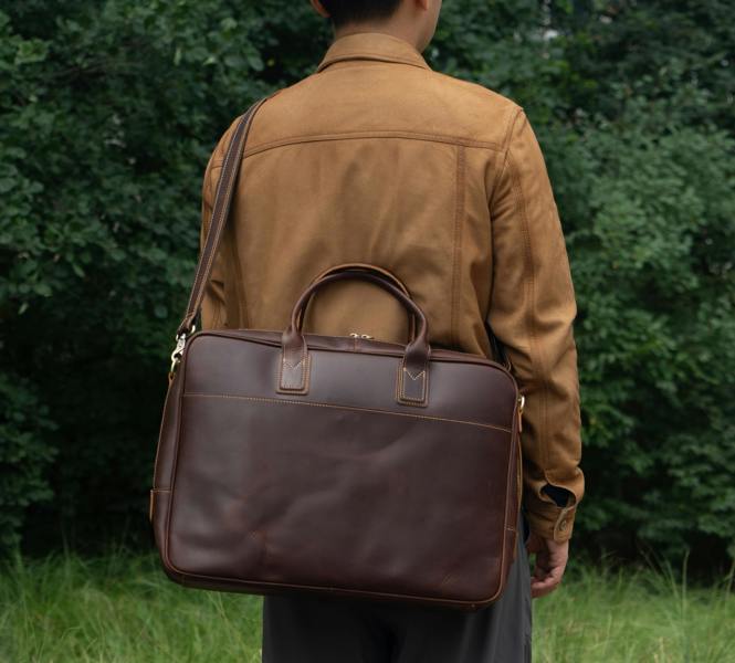 Touribag Genuine Leather Minimalist Laptop Bag