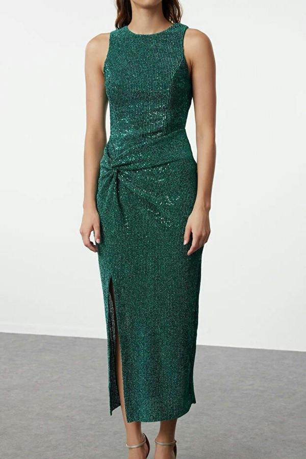 WOVCOR Sparkling Sequined Elegant Evening Dress