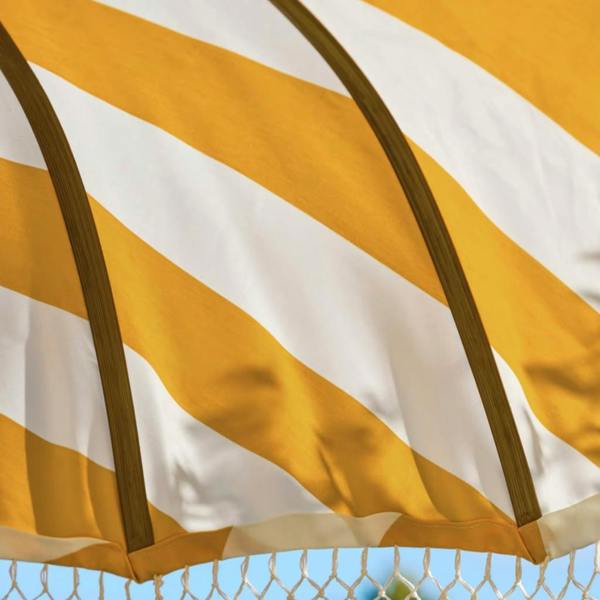 Abode Home & Gifts Sunningdale Yellow Striped Teak Parasol