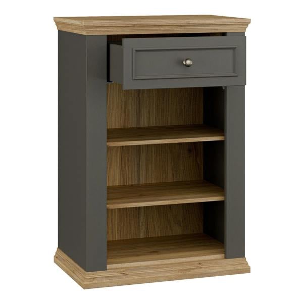Furniture To Go Pontypool Shoe Cabinet with Drawer in Grey and Mauvella Oak