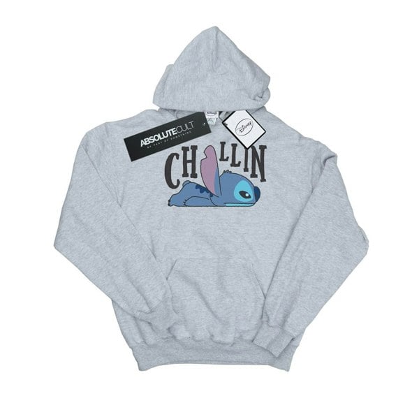 Disney Mens Lilo And Stitch Chillin Hoodie - Sports Grey