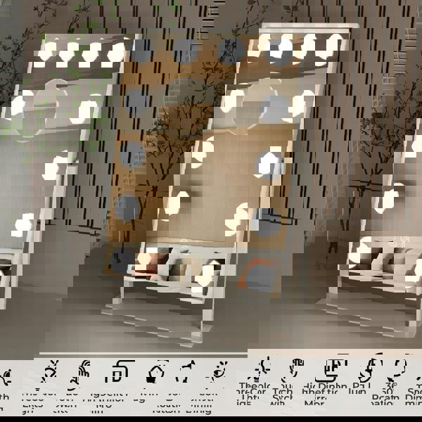 Emitto LED Makeup Mirror 3 Color Dimmable Touch Control Beauty Mirror Portable