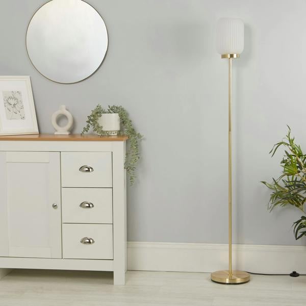 FROSTED GLASS FLOOR LAMP WHITE