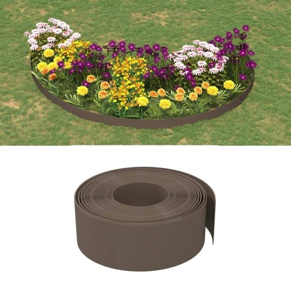 Berkfield Garden Edgings 3 pcs Brown 10 m 20 cm Polyethylene