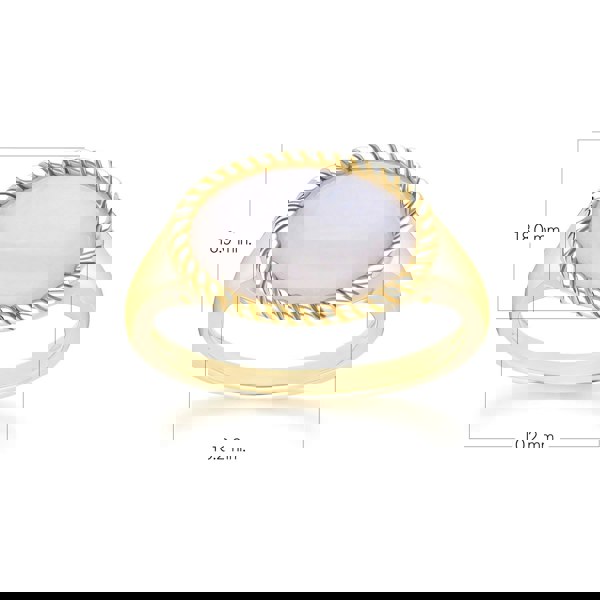 Gemondo Classic Oval Rainbow Moonstone Ring in 9ct Yellow Gold