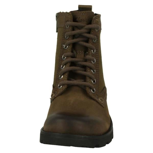 Clarks Boys Clarks Lace Up Combat Style Boots Heath Chard K