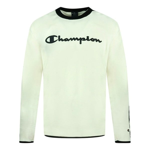 Champion Classic Script Logo Fleece Sweatshirt - White