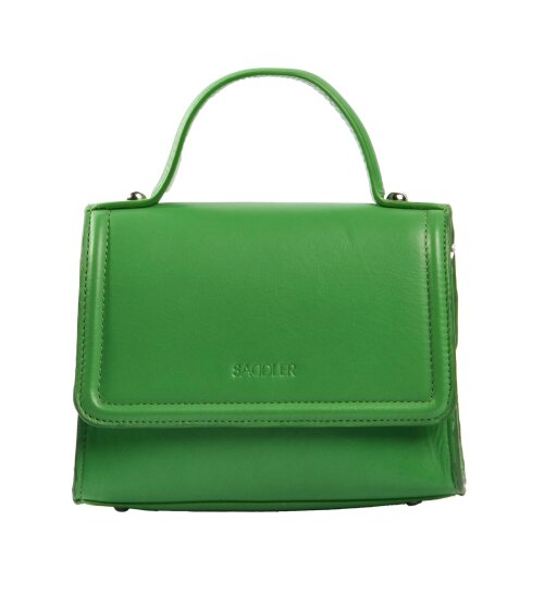 SADDLER  TINA Leather Flapover Handbag - Adjustable Strap, Phone Pocket, Crossbody or Handheld - RFID Protected - Jellybean Green