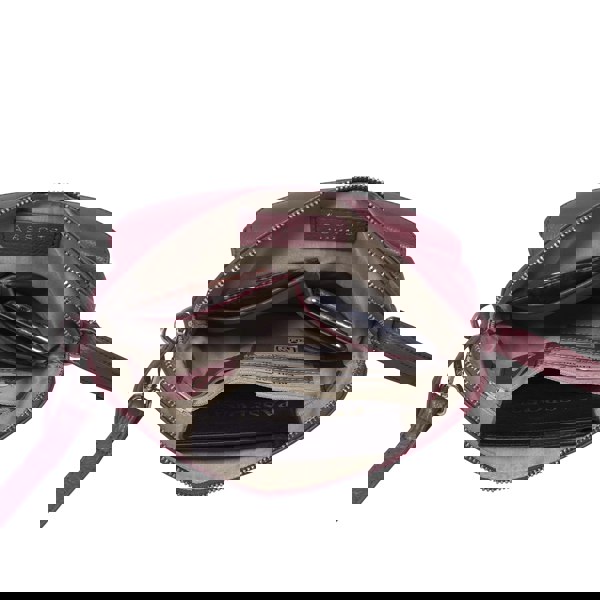 Assots London 'JEAN' Carmine Pink Real Soft Pebble Grain Leather Crossbody Bag