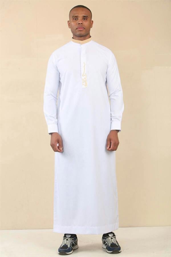 Infinity Leather Men's Thobe Arab Saudi Emirati Islamic Clothing Jubba Robe
