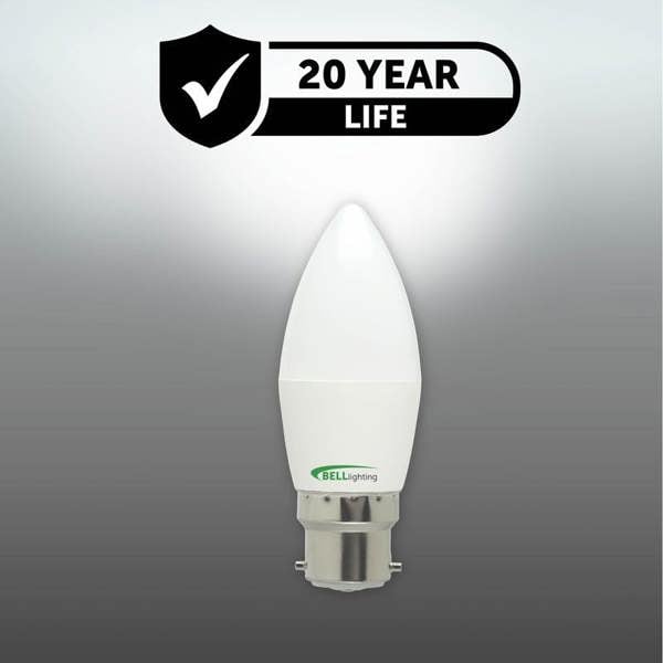 BELL Lighting Dimmable B22 LED Candle Bulbs 4.7W 470lm , Natural White 4000K , Energy Saving 40W Equivalent, Bayonet Cap
