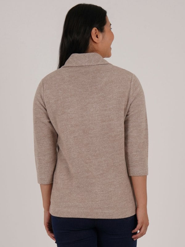 PennyPlain Ribbed Cowl Top - Alpaca