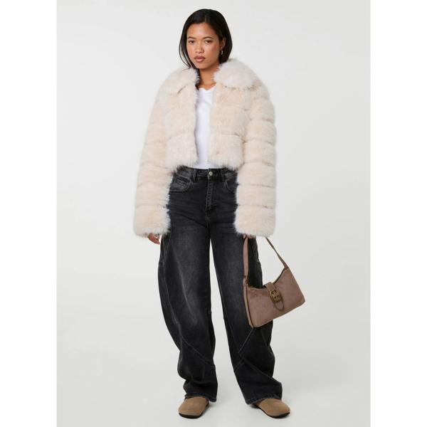 Pink Vanilla Faux Fur Cropped Coat