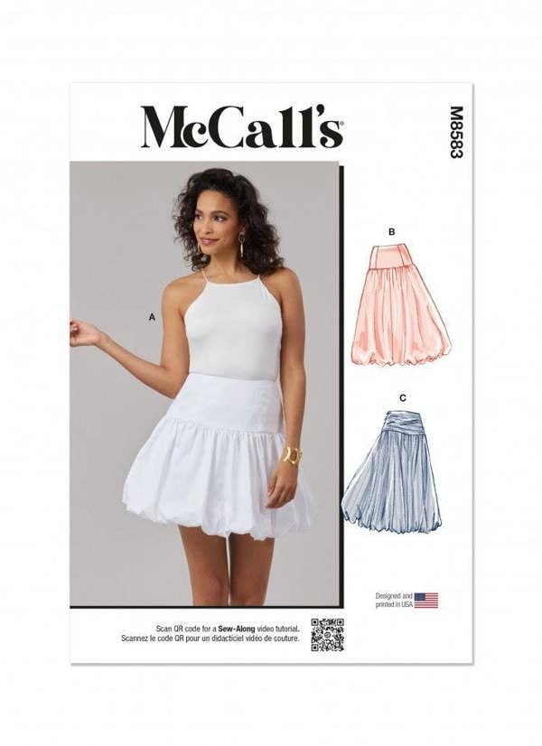 McCalls 8583 Paper Sewing Pattern – Women's Skirt, Intermediate