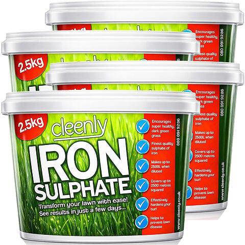 Cleenly Iron Sulphate for Lawns 10kg Pure Lawn Tonic Ferrous Sulphate of Iron Lawn Greener and Turf Hardener