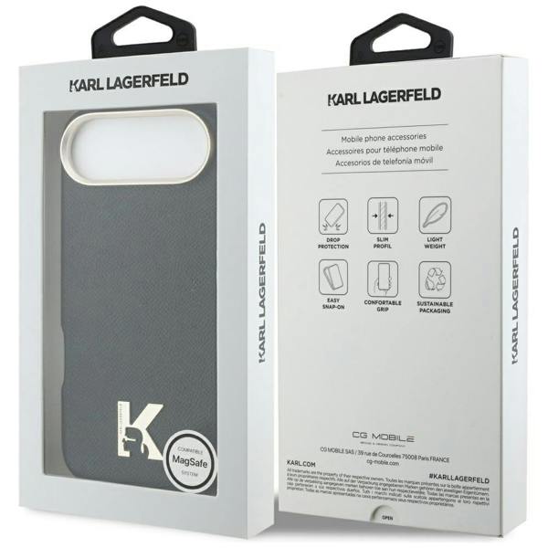 Karl Lagerfeld Karl Head Logo Case with MagSafe for iPhone 17 Air 6.5" Black - KLHMP17M5PGFKHGK