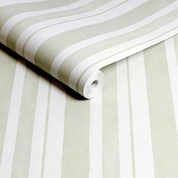 Shabby Chic Rachel Ashwell Watercolour Stripe Wallpaper | Sage