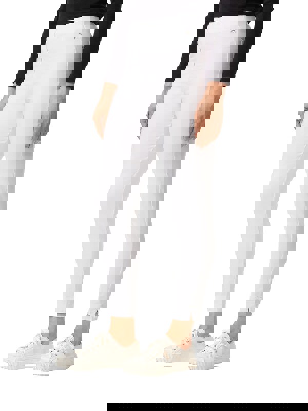 PennyPlain Cropped Bengaline Ankle Grazer Trousers - White