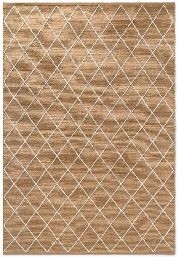 Jute Rug Kunu Natural Handwoven Diamond Design