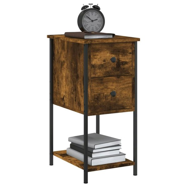 Berkfield Bedside Cabinets 2 pcs Smoked Oak 32x42x70 cm Engineered Wood