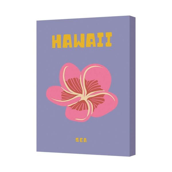 Benjamin Tate Design Hawaii Sea Floral Canvas Wall Art Print Purple Background