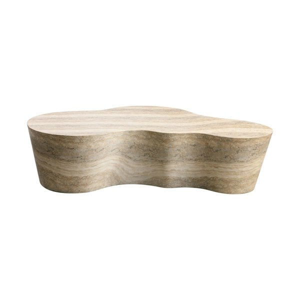 Furniture Edit Slab Faux Travertine Coffee Table