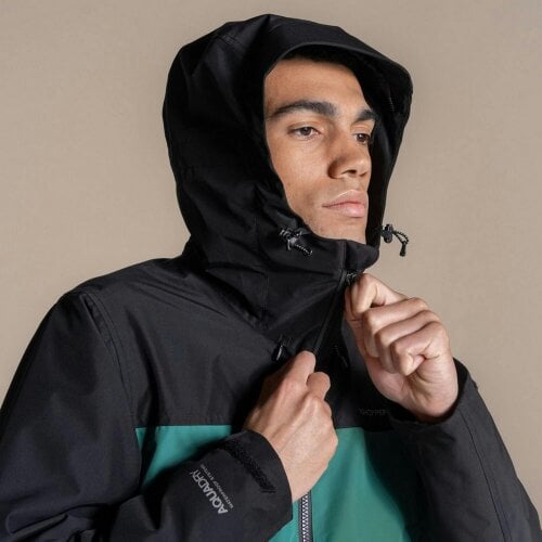 Craghoppers Mens Vanth Waterproof Jacket - Black/Mosaic Green