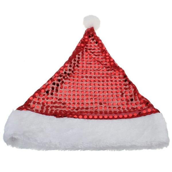 Shatchi One Size Red Sequin Santa Hat for Christmas Parties, Dressing Up and Festive Events - 2 Pack - Red
