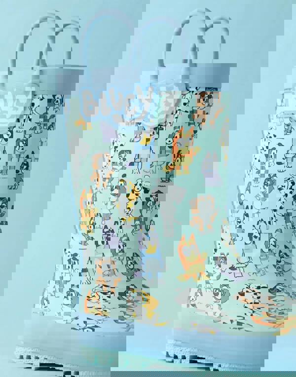 Bluey Unisex Kids Blue Character AOP Wellington Boots with Handles